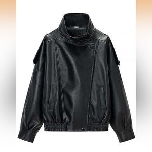 Women’s oversized faux leather jacket